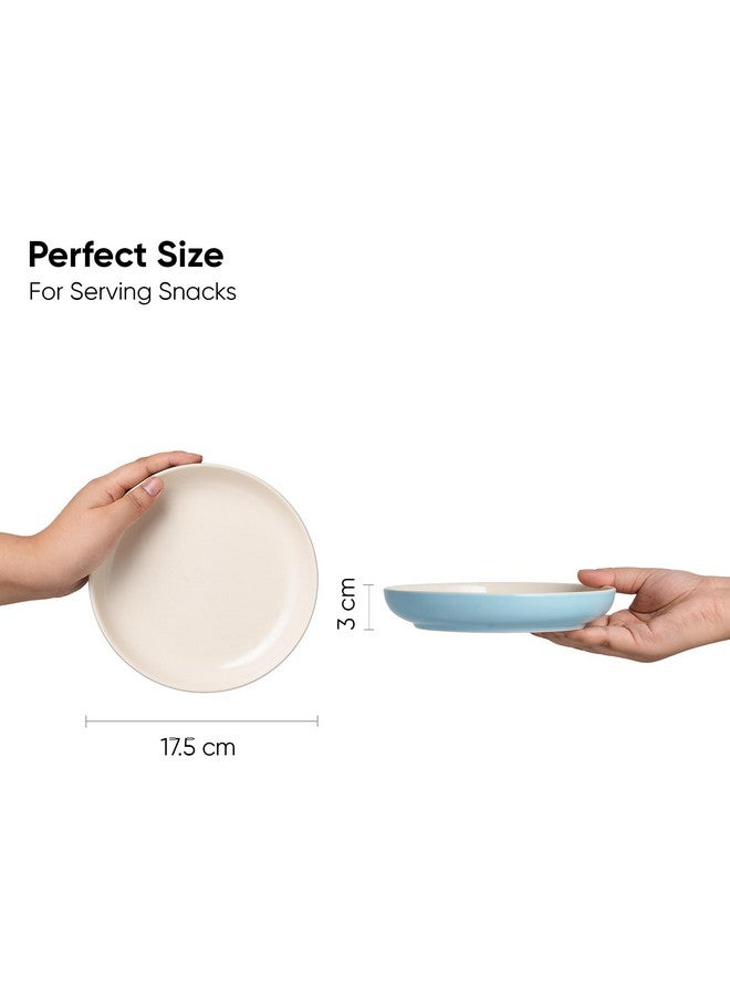 Shay طقم أطباق شاي للوجبات الخفيفة مكون من 6 قطع، سلسلة بطيئة زرقاء | تشطيب لامع | طقم أطباق الوجبات الخفيفة مكون من 6 قطع | أطباق حلوى | طبق وجبات خفيفة (أطباق وجبات خفيفة عميقة - زرقاء، 6 قطع) - Image 3