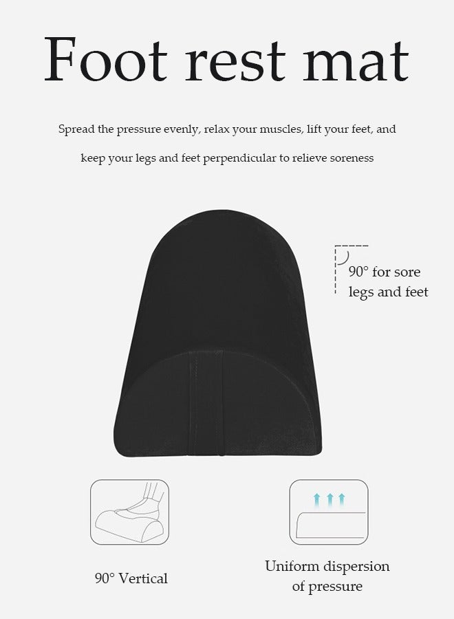 DUNISO مسند قدم تحت المكتب، دواسة قدم من إسفنج عالي الارتداد، دواسة قدم شبه دائرية متعددة الوظائف، مناسبة للمكتب، الترفيه، السيارة، الطائرة، 42*20*12 سم، أسود - Image 3