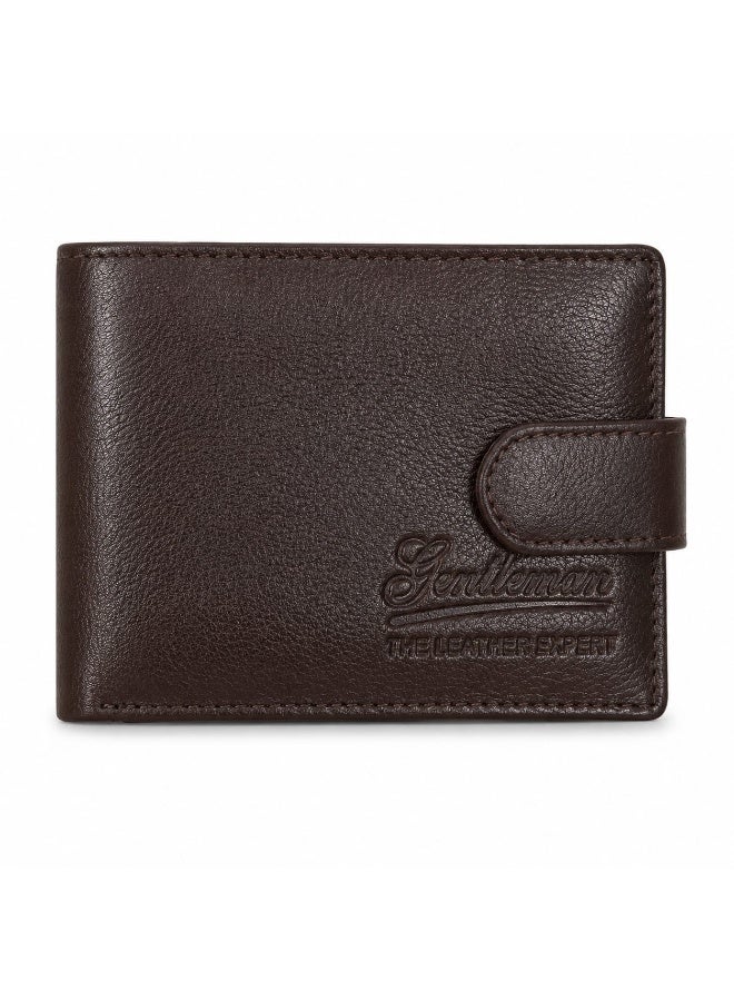 GENTLEMAN Premium Genuine Leather Men’s Bifold Wallet with Snap Closure & Multi-Card Organizer - Image 2