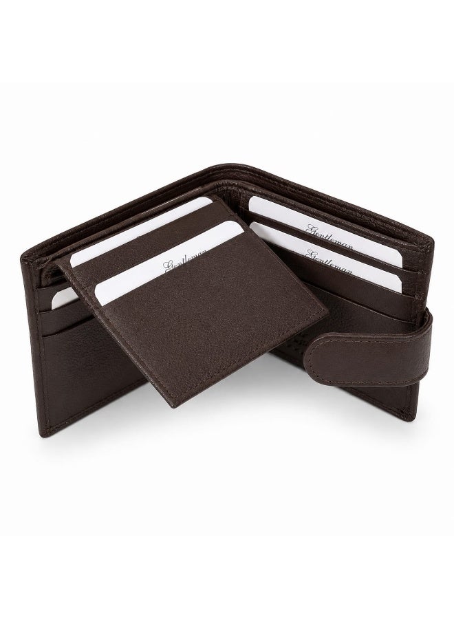 GENTLEMAN Premium Genuine Leather Men’s Bifold Wallet with Snap Closure & Multi-Card Organizer - Image 5