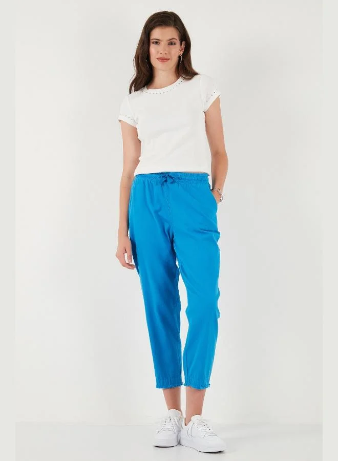 Lela Lela Cotton Normal Waist Regular Fit Straight Leg Trousers Women's TROUSERS 668YP42282S4