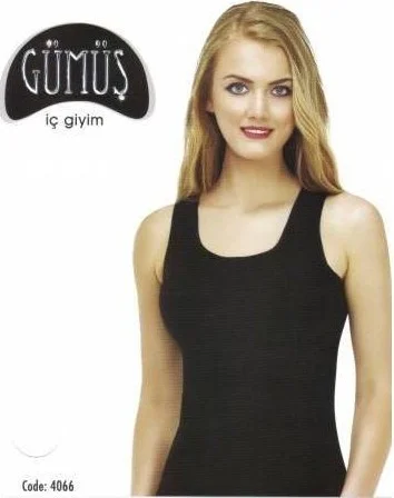 Gümüş Silver 4066 Wide Strap Women's Undershirt Black