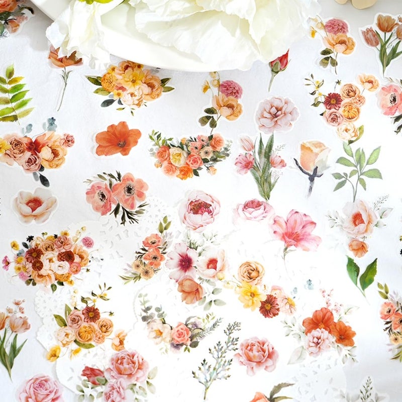 Obujopal 100 Pcs Natural Botanical Flower Stickers, Wildflower Stickers for Scrapbooking Junk Journal Notebook Diary Planner Letter Envelope Water Bottle Phone Case Craft Decoration (Wildflower) - Image 3
