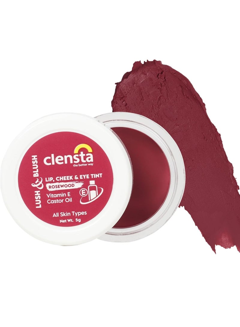 Clensta Lip Cheek Tint Rosewood with Goodness of Vitamin E Castor Oil 5G - Image 1