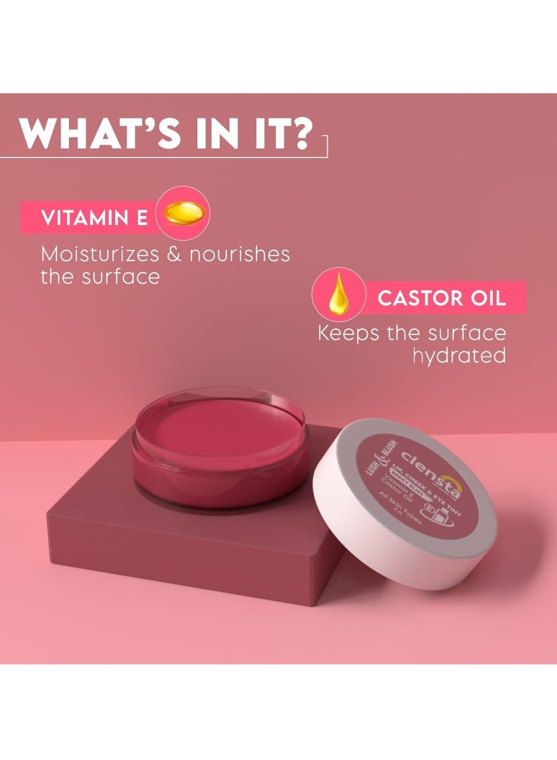 Clensta Lip Cheek Tint Rosewood with Goodness of Vitamin E Castor Oil 5G - Image 4