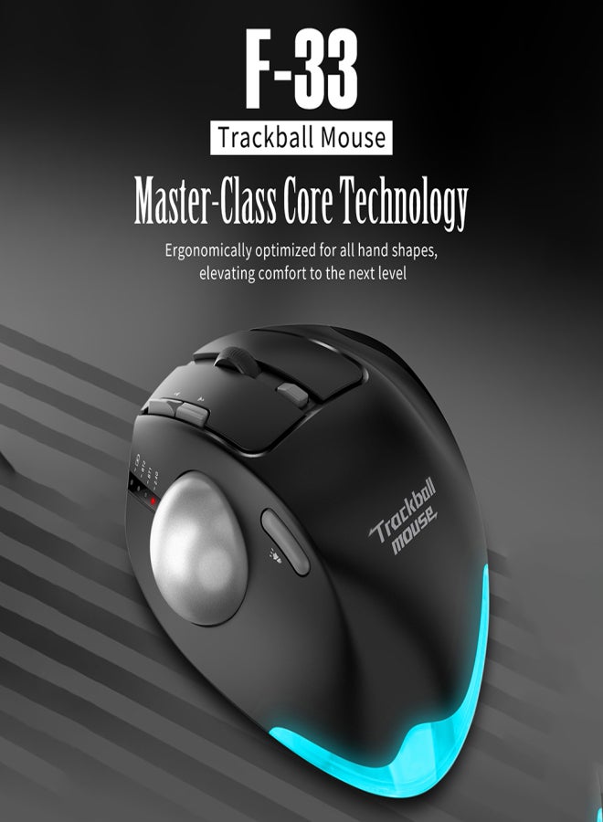 ZELOTES F-33 Trackball Wireless Triple Mode BT for 2D/3D Professional Graphic Designer Cross-Screen CAD Drawing PS RGB with Programmable Adjustable Angle - Image 4