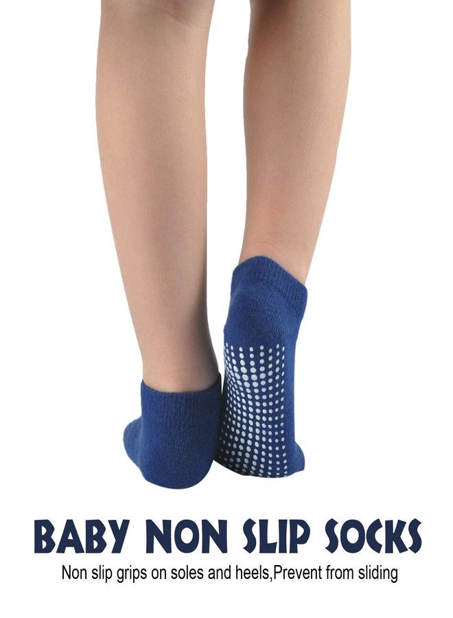 Epeius Baby Socks Low Cut Non-Slip Socks for Newborn Boys Boys Ankle Socks with Grips Value Pack 12 Pairs,Black/White/Grey/Navy/Blue/Sky-blue,0-6 Months - Image 3