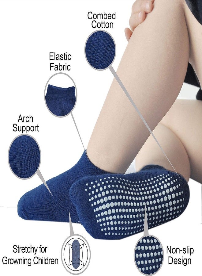 Epeius Baby Socks Low Cut Non-Slip Socks for Newborn Boys Boys Ankle Socks with Grips Value Pack 12 Pairs,Black/White/Grey/Navy/Blue/Sky-blue,0-6 Months - Image 2