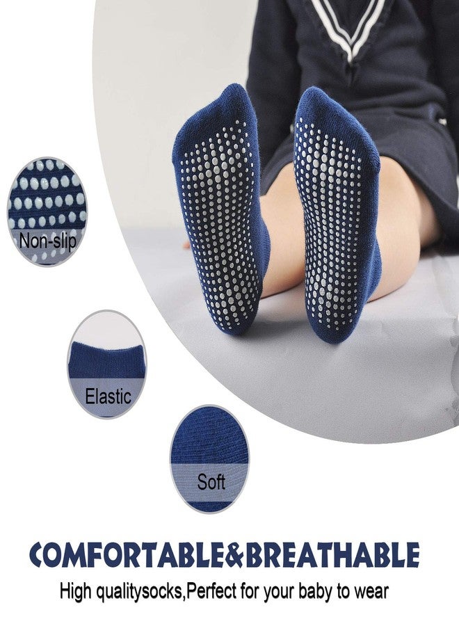 Epeius Baby Socks Low Cut Non-Slip Socks for Newborn Boys Boys Ankle Socks with Grips Value Pack 12 Pairs,Black/White/Grey/Navy/Blue/Sky-blue,0-6 Months - Image 4