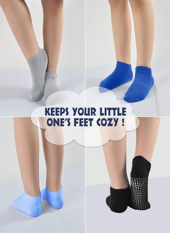 Epeius Baby Socks Low Cut Non-Slip Socks for Newborn Boys Boys Ankle Socks with Grips Value Pack 12 Pairs,Black/White/Grey/Navy/Blue/Sky-blue,0-6 Months - Image 5