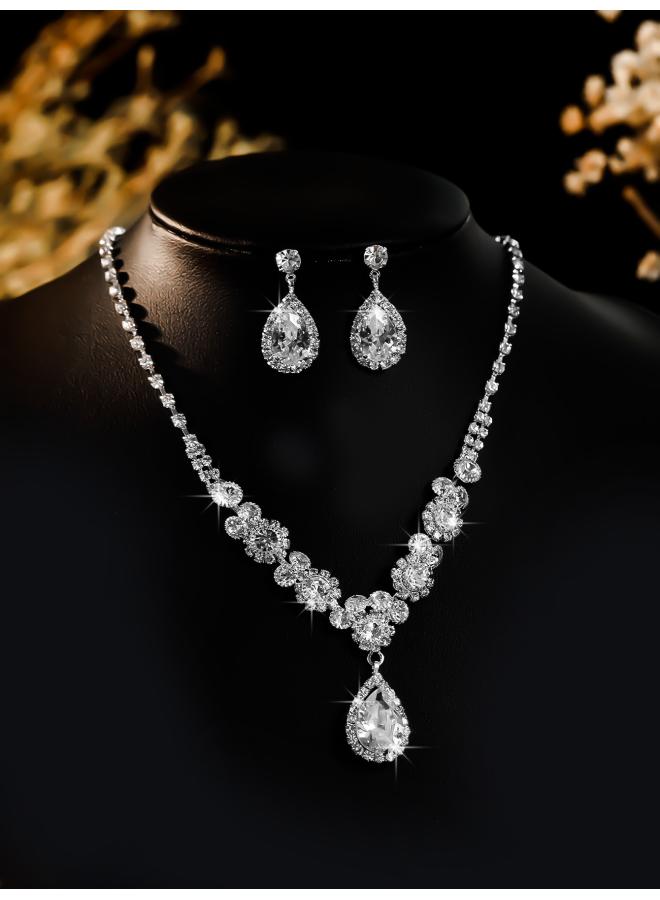 Europe And The United States Necklace Suit Earrings Jewelry Suit Banquet Dress Chain Fashion Joker Bridal Jewelry