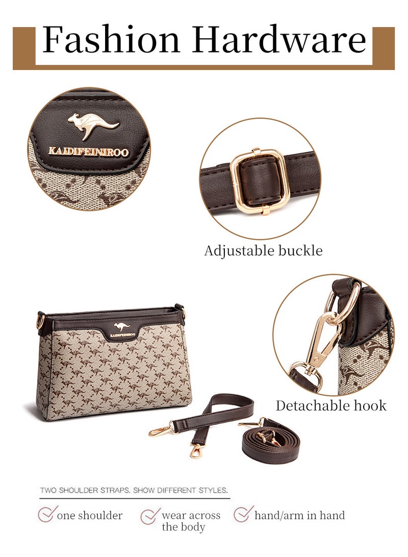 Moovant Women's Retro Shoulder Bag, Fashion Printed Crossbody Bag, Versatile Small Square Bag, with 2 Removable Shoulder Strap  - Image 4