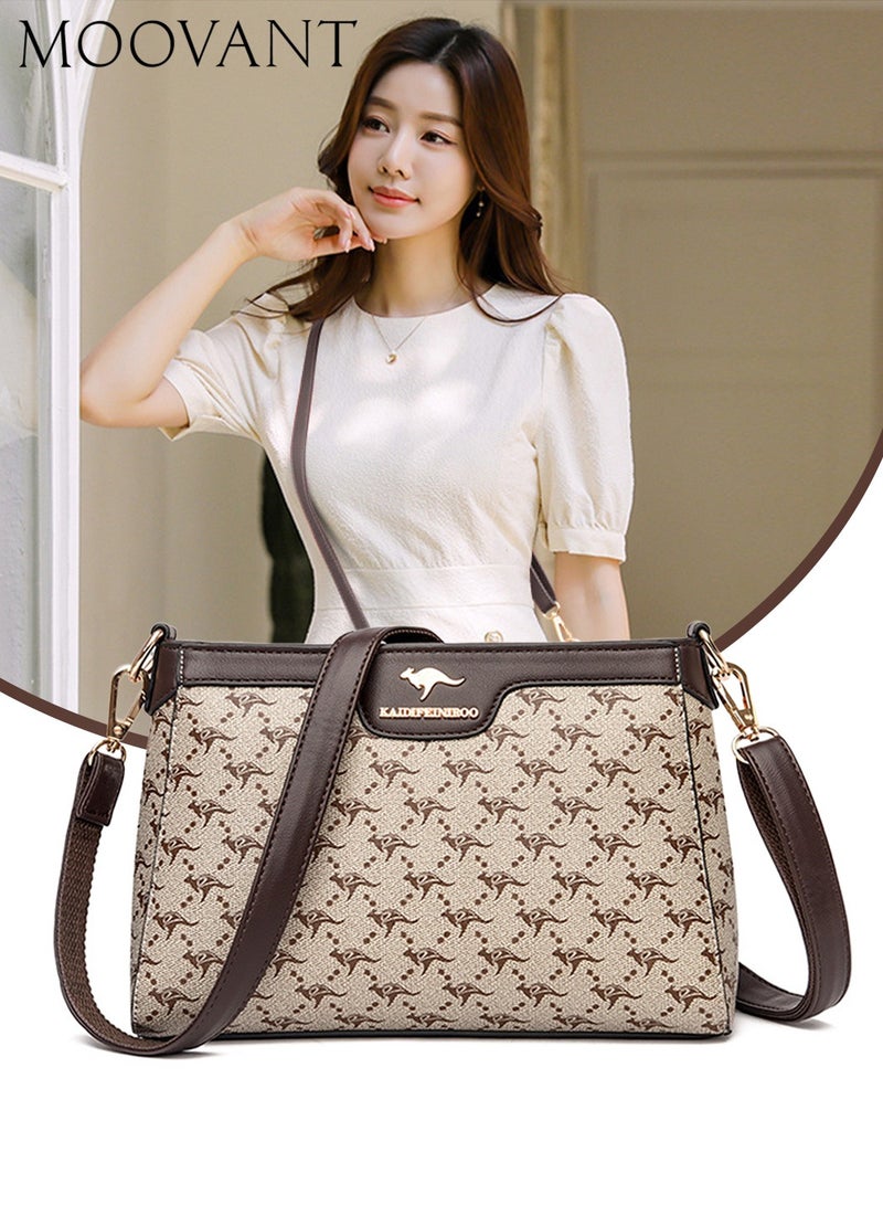 Moovant Women's Retro Shoulder Bag, Fashion Printed Crossbody Bag, Versatile Small Square Bag, with 2 Removable Shoulder Strap  - Image 1