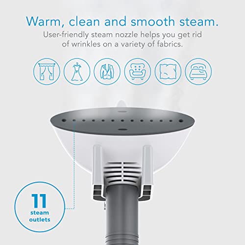 Steamfast SF-407 Canister Fabric Steamer, With Telescopic Pole and Fabric Brush, 45 Second Heat Up Time, Chemical-Free Steam, Clothes Hook, Fabric Brush, 40-Ounce Water Tank, White - Image 4