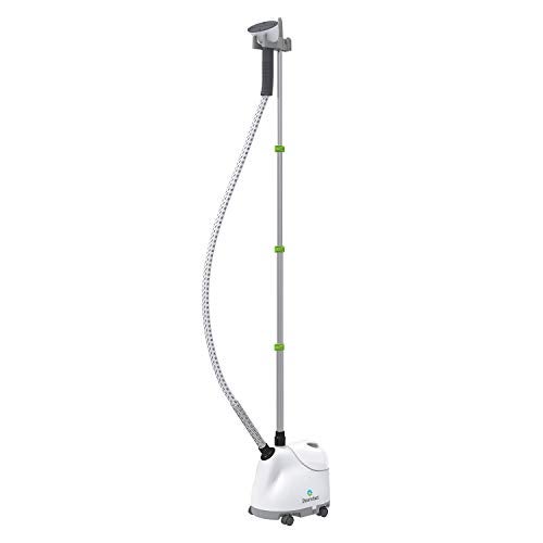 Steamfast SF-407 Canister Fabric Steamer, With Telescopic Pole and Fabric Brush, 45 Second Heat Up Time, Chemical-Free Steam, Clothes Hook, Fabric Brush, 40-Ounce Water Tank, White - Image 1