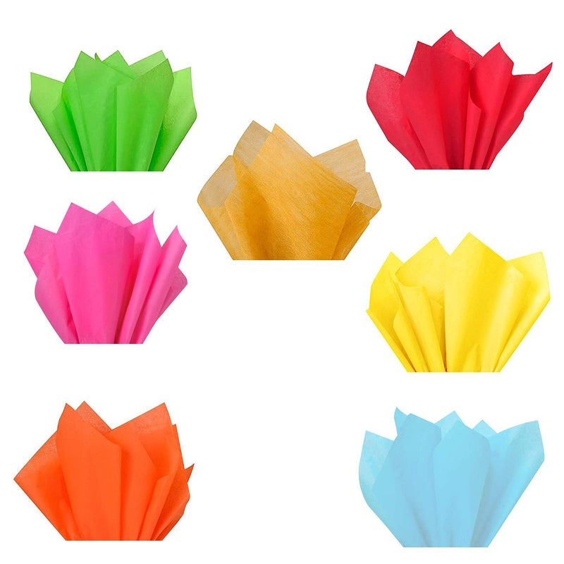 Just Flowers زهور فقط ورق غير منسوج وورق مناديل 24x28 بوصة لتغليف الباقات والحرف اليدوية (ألوان مختلطة، 15 ورقة) - Image 1
