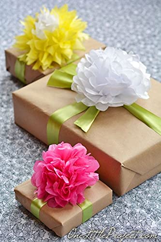 Just Flowers زهور فقط ورق غير منسوج وورق مناديل 24x28 بوصة لتغليف الباقات والحرف اليدوية (ألوان مختلطة، 15 ورقة) - Image 2