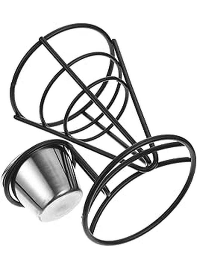 Stainless Steel Cone French Fry Stand with Sauce Cup Holder Portable Snack Basket for Home Party Restaurant - Image 1