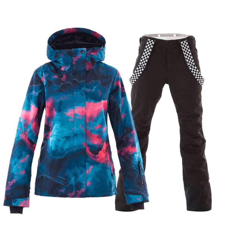 GS SNOWING Women's Ski Jackets and Pants Set Windproof Waterproof Insulated Snowsuit Winter Warm Snowboarding Snow Coat (Black03, M) - Image 4