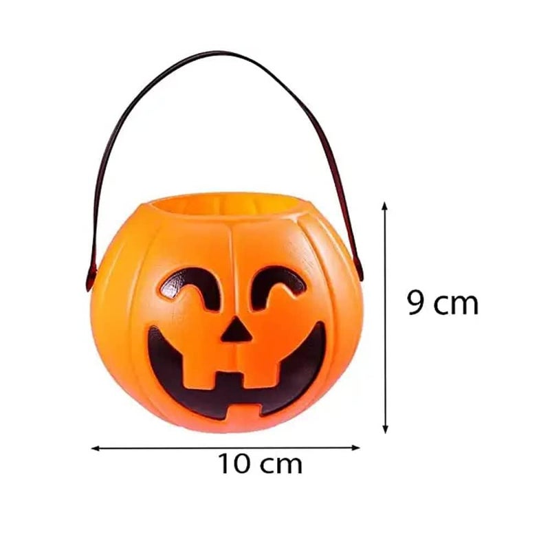 brown leaf brown leaf Halloween Portable Medium Sizes 9x10 cm Pumpkin Buckets Trick or Treat Pumpkin jack0OLantern Plastic Buckets for Party Favor Halloween Decoration 2  - Image 2