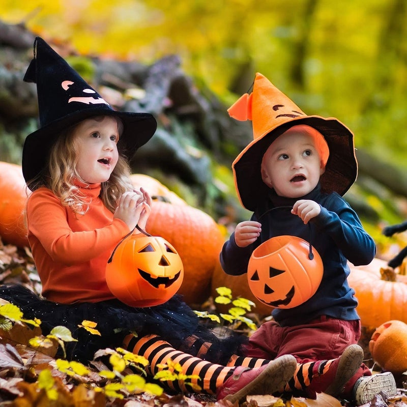 brown leaf brown leaf Halloween Portable Medium Sizes 9x10 cm Pumpkin Buckets Trick or Treat Pumpkin jack0OLantern Plastic Buckets for Party Favor Halloween Decoration 2  - Image 5
