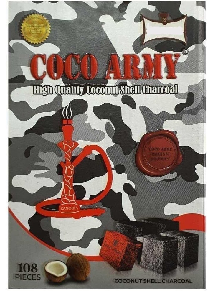 ZANOBIA Coco Army Coconut Shell Charcoal Bakhoor Coal 108 Pcs - 1 Kg - Image 2
