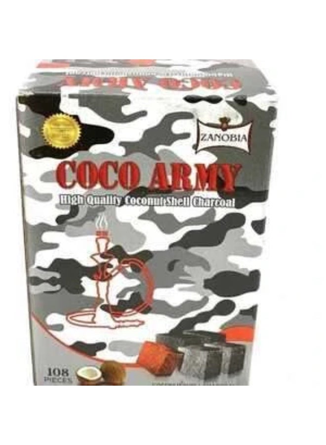 ZANOBIA Coco Army Coconut Shell Charcoal Bakhoor Coal 108 Pcs - 1 Kg - Image 1