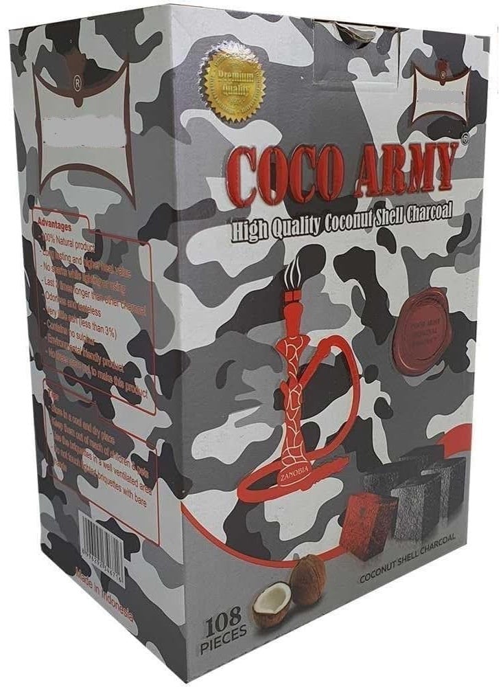 ZANOBIA Coco Army Coconut Shell Charcoal Bakhoor Coal 108 Pcs - 1 Kg - Image 3