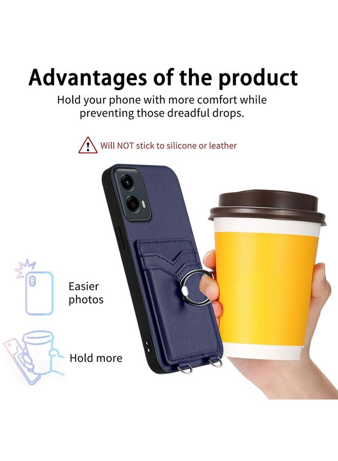 S-TOP Case For Motorola Moto G Play 2024 5G R20 Crossbody Rope Ring Card Holder Phone Case - Image 4