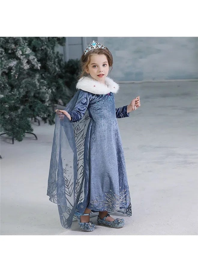 yongsheng Princess Costume 130cm， Costume Dress Girl's，Dressy Toddler Little Girls' Ice Princess Dress Costume Birthday Fancy Party Dresses  - Image 5