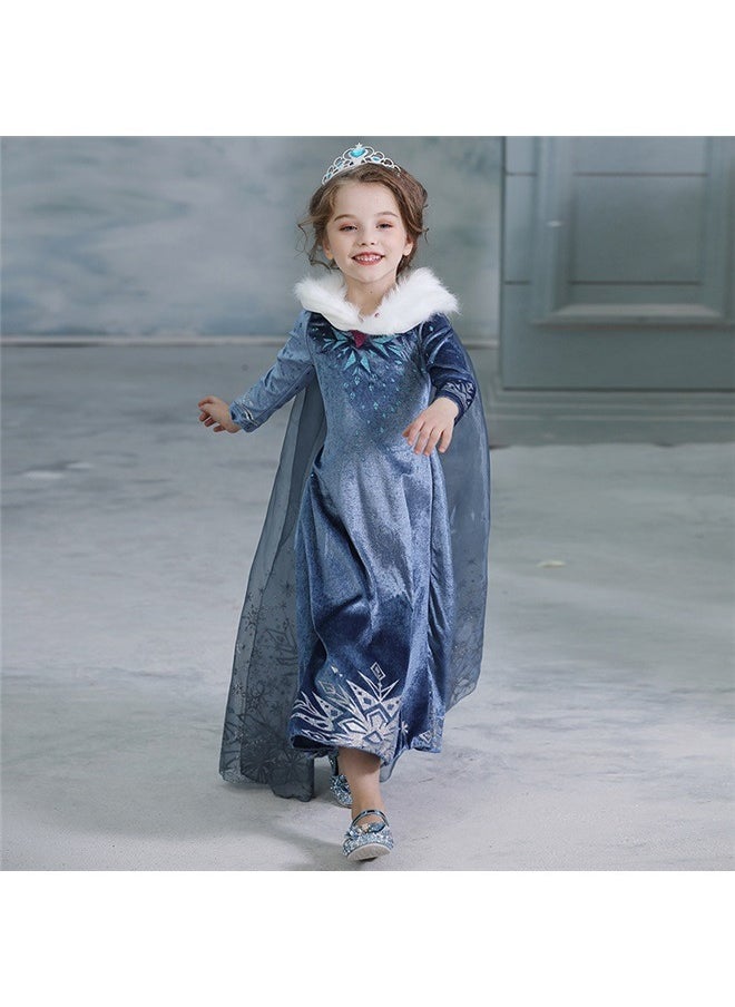 yongsheng Princess Costume 130cm， Costume Dress Girl's，Dressy Toddler Little Girls' Ice Princess Dress Costume Birthday Fancy Party Dresses  - Image 2
