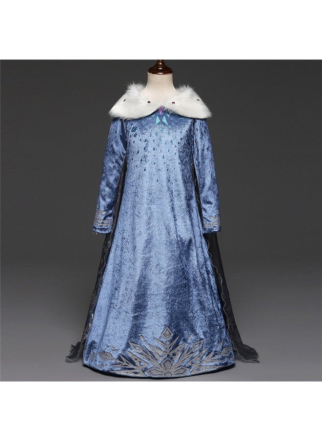 yongsheng Princess Costume 130cm， Costume Dress Girl's，Dressy Toddler Little Girls' Ice Princess Dress Costume Birthday Fancy Party Dresses  - Image 1
