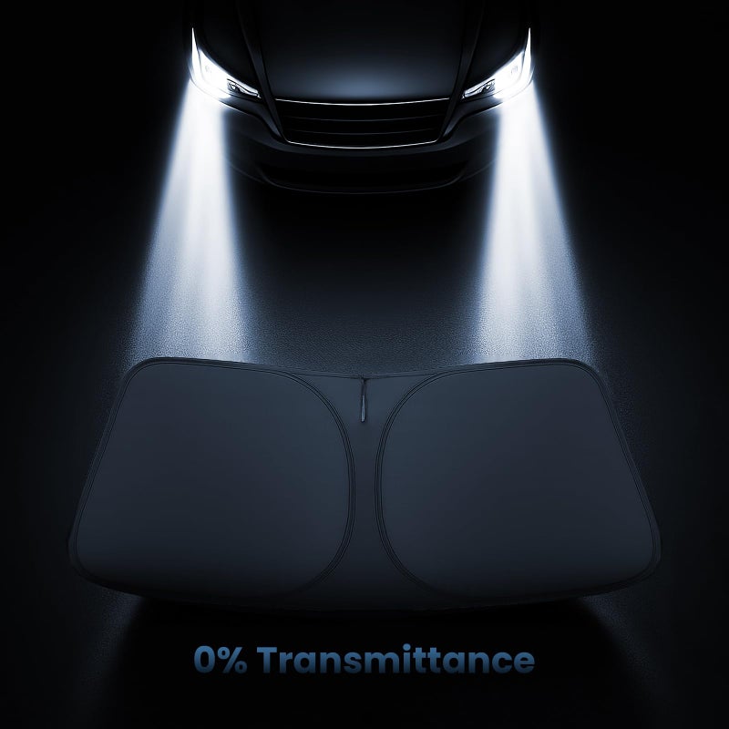 Magnelex Windshield Sunshade for Honda Civic 2022 2023 2024 2025 2026 - Innovative No-Light-Pass Technology, Mirror Cut-Out, Blocks 99% UV Rays, Fade-Resistant, Easy-Fold Civic Windshield Sun Shade - Image 4