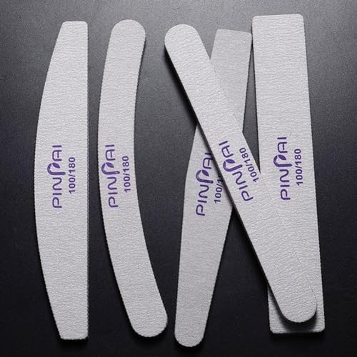 Pinpai 10 Pcs Professional Nail filers 100/180 Grit in 5 Different Shapes - Image 2