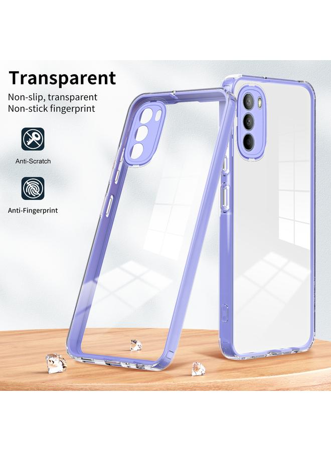 اس-توب جراب لهاتف Motorola Moto G31 / G41 3 في 1 جراب هاتف شفاف من مادة TPU بلون إطار الكمبيوتر الشخصي - Image 2