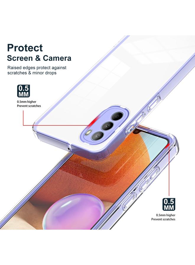 اس-توب جراب لهاتف Motorola Moto G31 / G41 3 في 1 جراب هاتف شفاف من مادة TPU بلون إطار الكمبيوتر الشخصي - Image 3