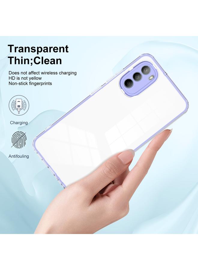 اس-توب جراب لهاتف Motorola Moto G31 / G41 3 في 1 جراب هاتف شفاف من مادة TPU بلون إطار الكمبيوتر الشخصي - Image 5
