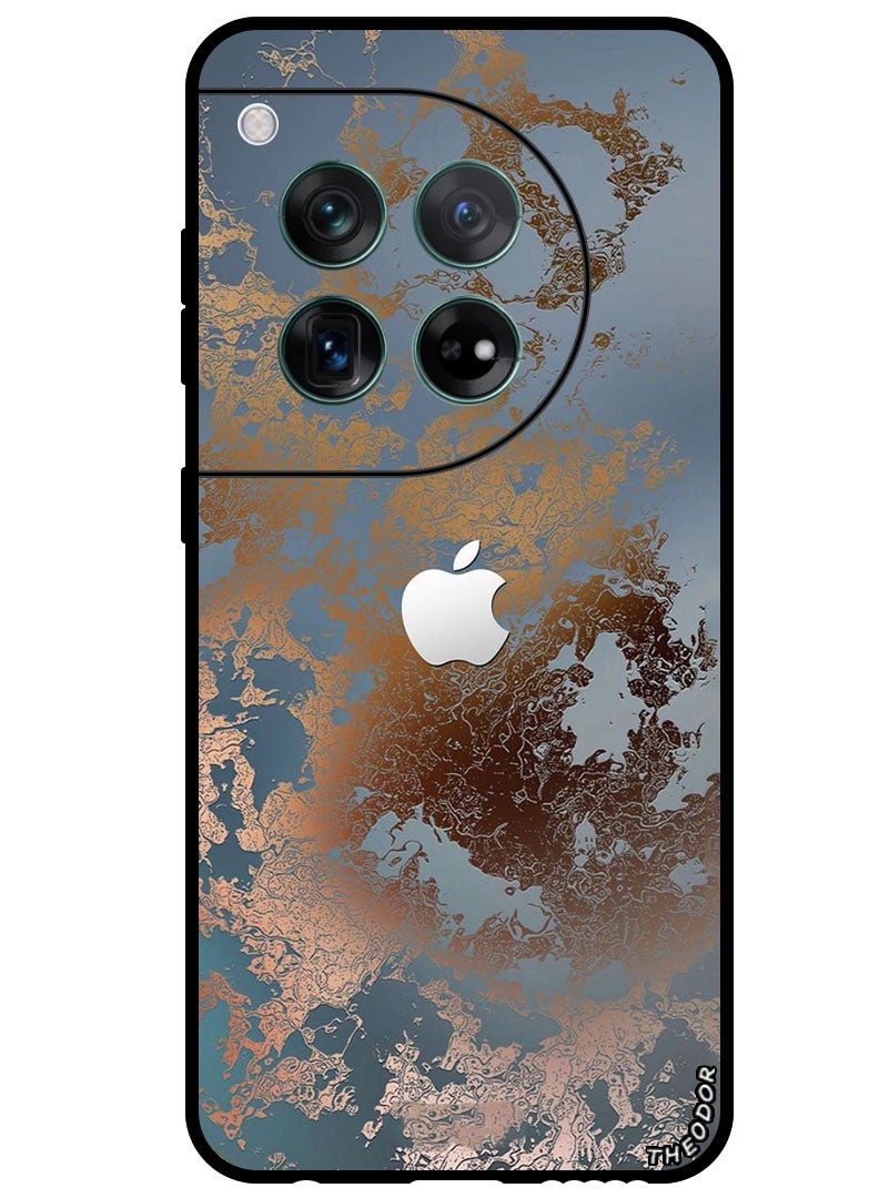 Theodor Protective Case Anti Scratch Shock Proof Bumper Cover For OnePlus 12 Golden Grey Design - Image 1