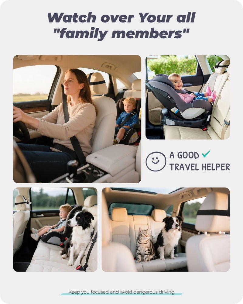 WEMOH NO.1 Magnetic Baby Car Camera with 1080P IPS Monitor, Auto Night Vision & Magnetic Mount â€“ 5" Display, Zoom/Mirror Modes, USB Powered, 5-Minute Setup, for Rear-Facing Infant, White - Image 2