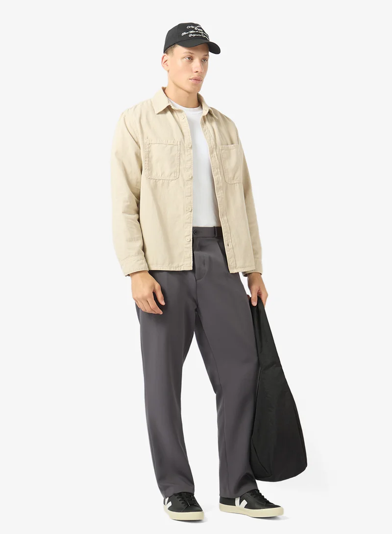 Robert Wood Men High-Waist Tailored Straight-Leg Trousers