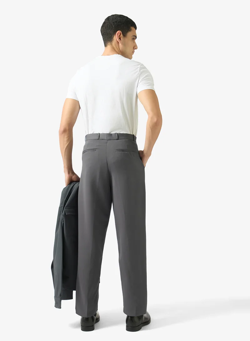 Robert Wood  High-Waist Tailored Straight-Leg Trousers for Men | Best Price UAE