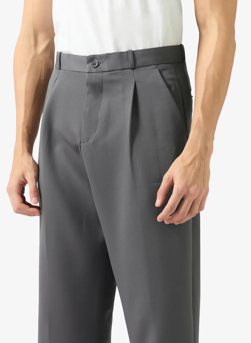 Robert Wood  High-Waist Tailored Straight-Leg Trousers for Men | Best Price UAE
