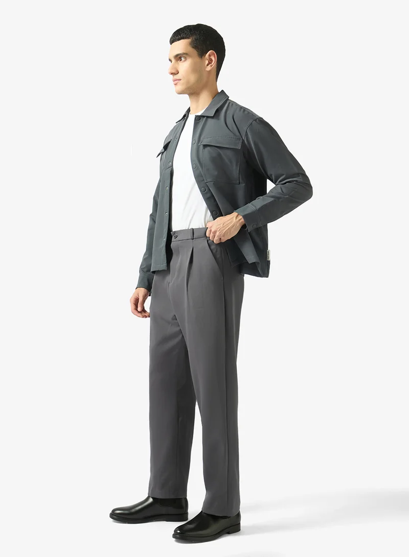 Robert Wood High-Waist Tailored Straight-Leg Trousers