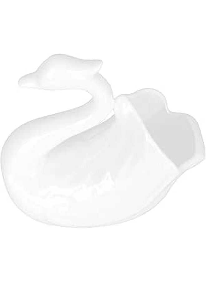 White Ceramic Swan Chopstick Holder Cage And Utensil Crock For Kitchen Storage And Household Tableware Organization - Image 1
