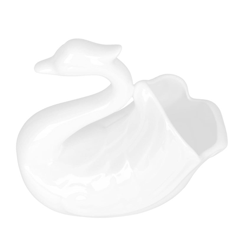 White Ceramic Swan Chopstick Holder Cage And Utensil Crock For Kitchen Storage And Household Tableware Organization - Image 2