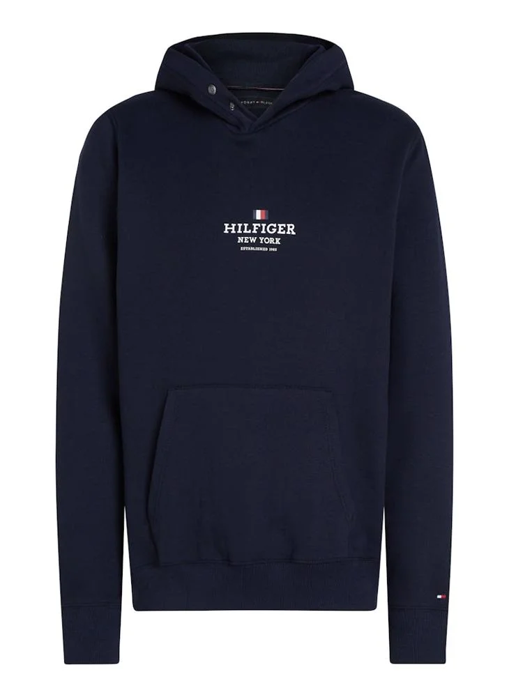 تومي هيلفيغر Graphic Print Drawstring Pull Over Hoodie