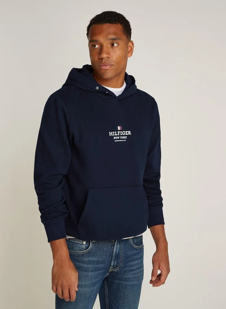 TOMMY HILFIGER Graphic Print Drawstring Pull Over Hoodie