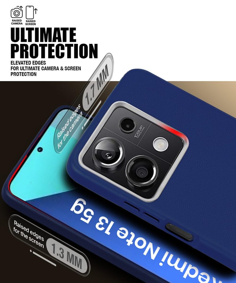 WOW IMAGINE Back Cover for Xiaomi Mi Redmi Note 13 5G | Ultra Slim Flexible Non-Slip Grip | Inner Fabric | Metal Camera Ring & Lightweight Soft Silicone Mobile Case – Blue - Image 5