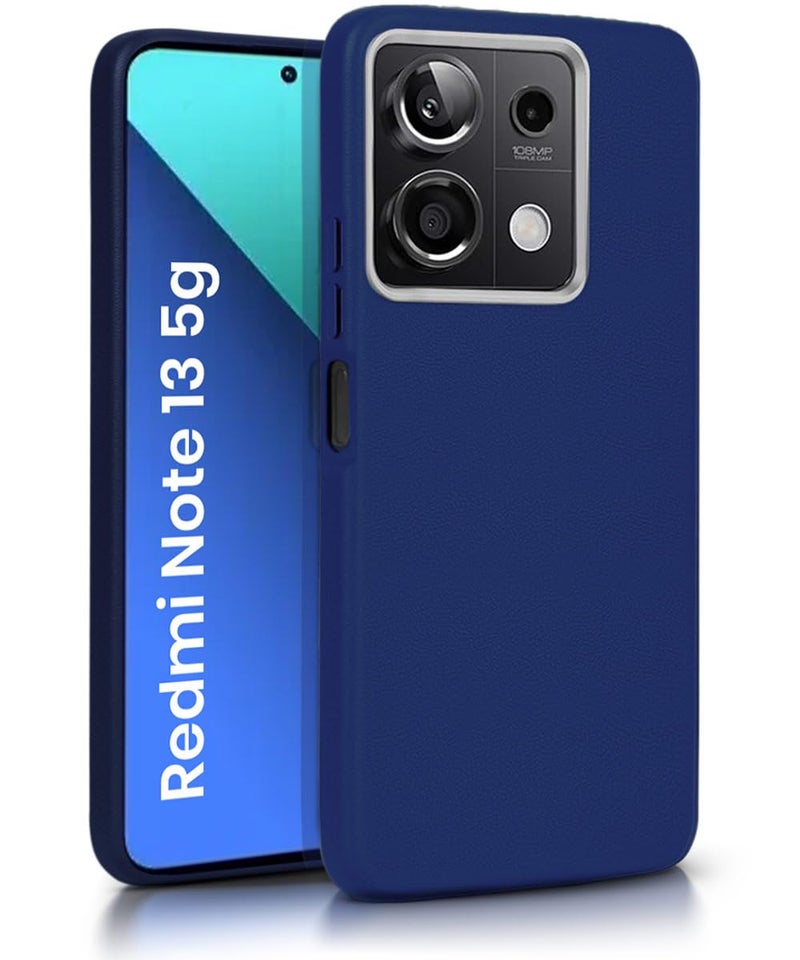 WOW IMAGINE Back Cover for Xiaomi Mi Redmi Note 13 5G | Ultra Slim Flexible Non-Slip Grip | Inner Fabric | Metal Camera Ring & Lightweight Soft Silicone Mobile Case – Blue - Image 1