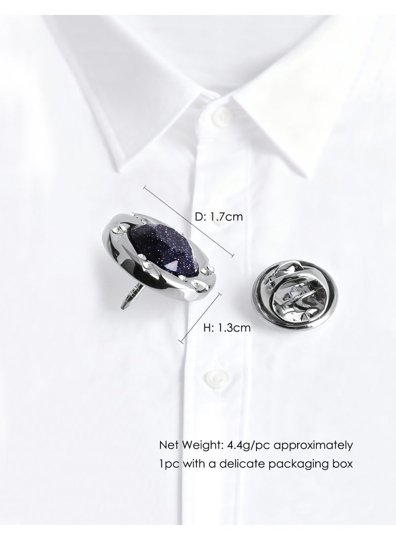 DB Innov. Pin Brooch, Silver Frame Round Brooch, 1PC Premium Copper Pin Brooch for Women Men Children, Lapel Pins Shirt Collar Brooch Buckle Lapel Pins Badge Suit Clip Accessory for Clothing Bags Jackets Shirts. - Image 3